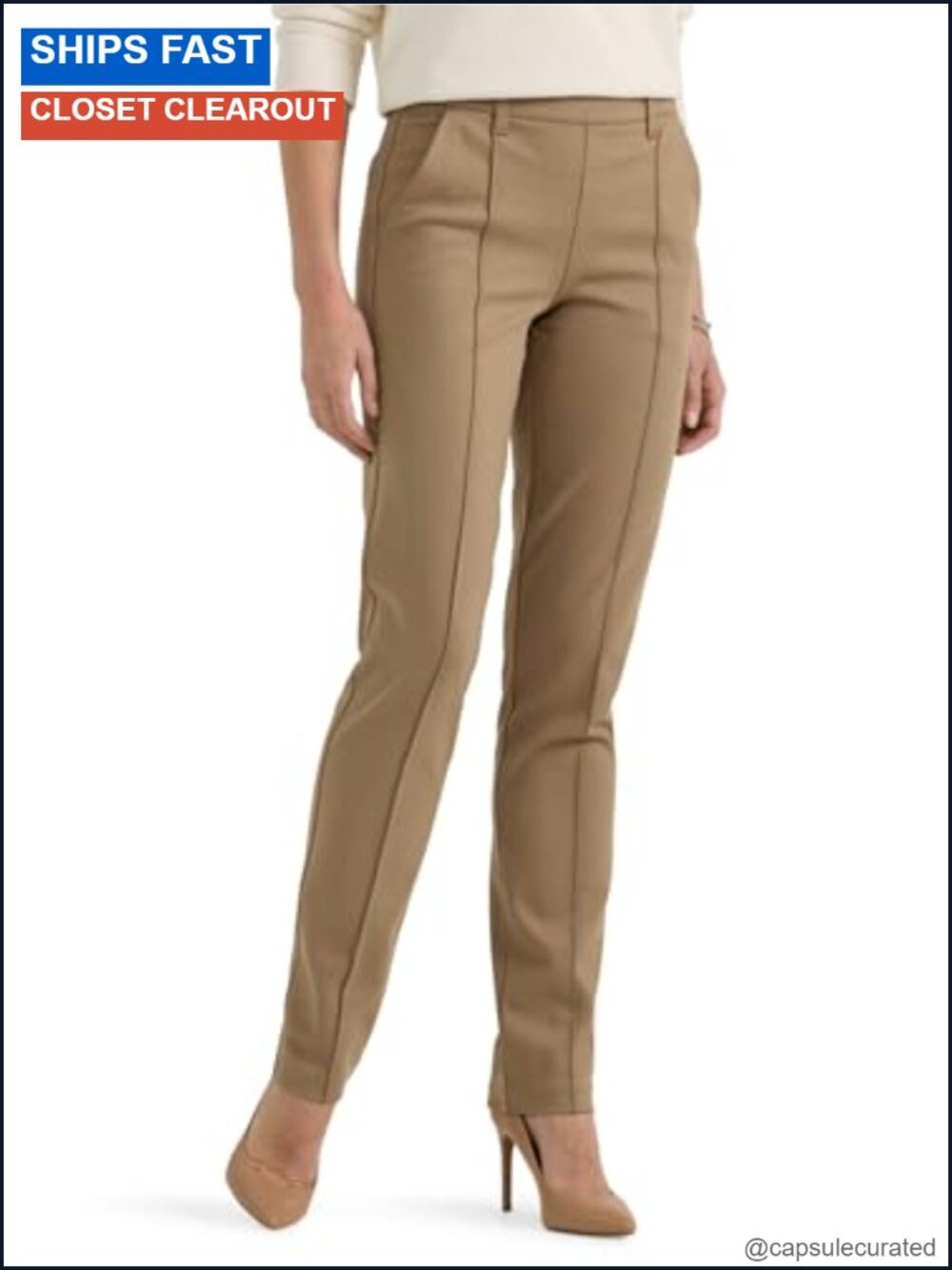 Women's Ultra Lux Comfort Straight Leg Pull-On Pants Slim Fit Mid Rise